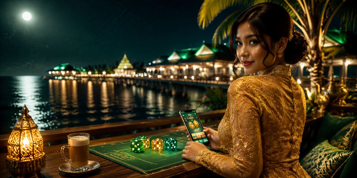 Permainan dadu dalam talian gaya Terengganu dengan pakaian kebaya tradisional